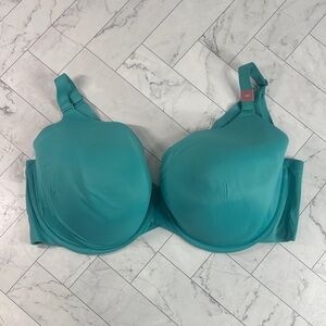 NWT Cacique Lane Bryant Full Coverage Bra Teal Lightly Lined UNDERWIRE 50D